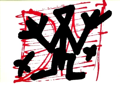 A.R. PENK-Farbige Druckgrafik  " Quittung 1989 ", im Passepartout - Bild 1 von 2