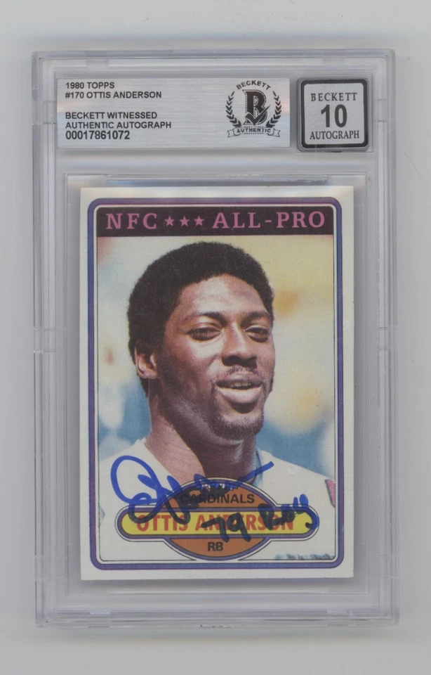 Ottis Anderson 1980 Topps #170 RC Signed w/ 79 ROY Beckett BGS 10 Auto Cardinals - Image 1 of 1