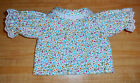 MULTI COLORED FLOWER BLOUSE W/ LACE for 16-17-18" CPK Cabbage Patch Kids