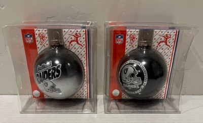 2 adornos navideños DIFF NOS 2001 Oakland Raiders Western Division Champions Foto 1 de 4