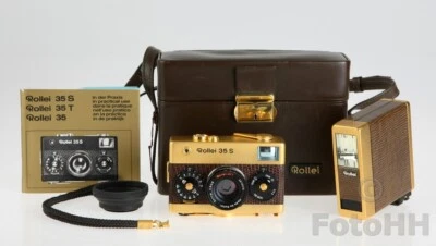 ROLLEI 35 S GOLD 60th ANN. LIMITED EDITION SET WITH NEVER PRODUCED GOLDEN FLASH - Image 1 of 4