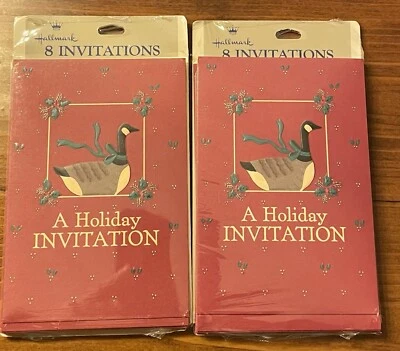 De colección Sello Invitaciones Fiesta de Navidad Años 90 Gansos de Vacaciones 16 Ct Sellado Nuevo en Paquete Foto 1 de 4