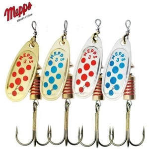 Mepps French Comet Spinner/Lure Sizes 0-4 Silver Red/Blue Dot, Gold Red/Blue Dot - Picture 1 of 5