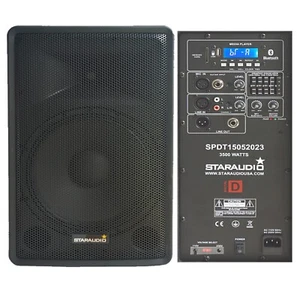 15" 4Ohm Bluetooth Powered DJ Speaker USB SD TWS Active TWS Karaoke PA Speaker - Picture 1 of 23