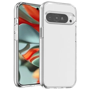 For Google Pixel 9 /Pixel 9 Pro Transparent Thick TPU Rubber Hybrid Case Cover - Picture 1 of 7