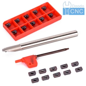 BAP 300R C10-10-120 1Flute CNC Indexable End Mill Holder Tool+10Pcs APMT1135PDER - Picture 1 of 10