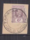 GOLD COAST, TARQUAH cds., 1924 KGV 6d. Dull & Bright Purple on piece.
