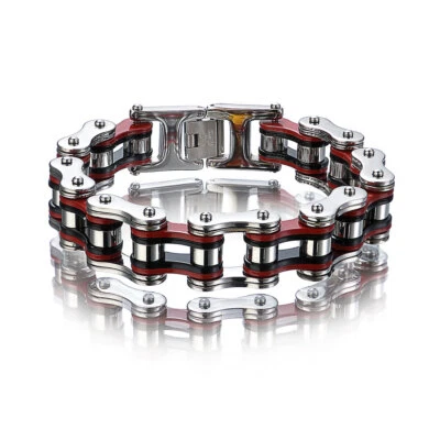 Mens Punk Bracelets,Biker Bicycle Motorcycle Chain Link Bracelets For Men/Women - Image 1 of 4