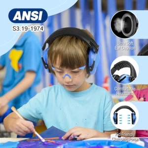 Kids Safety Ear Protection Noise Cancelling Headphone Hearing Earmuffs Set W/Bag - Picture 1 of 8