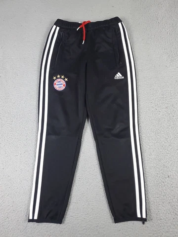 Adidas FC Bayern Munchen Pants Boys Size Small Black Track Pants Sweatpants Cover