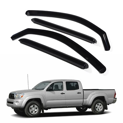In-Channel Window Vent Visors Rain Guard for 2005-2015 Toyota Tacoma Double Foto 1 de 4