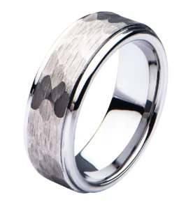 Inox Stainless Steel Hammered Ring Sz 9 - Picture 1 of 3