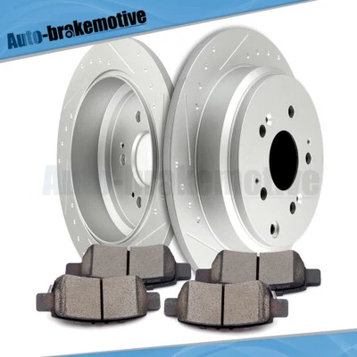 REAR BRAKE ROTORS AND CERAMIC PADS FITS FOR 2005-2010 HONDA ODYSSEY - Image 1 of 4