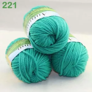 AIP Sale 3 Balls X50gr DIY Hand Knitting Yarn Soft Blankets Wool Silk Velvet 21 - Picture 1 of 11