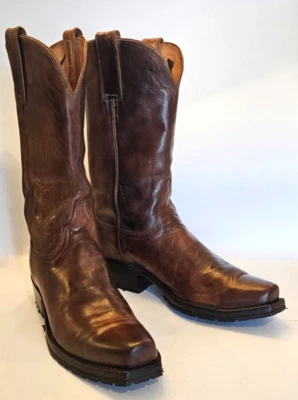 Lucchese Leadville Mad Dog Goat Leather New Vibram Sole Western Boots Men's 9D - Image 1 of 4