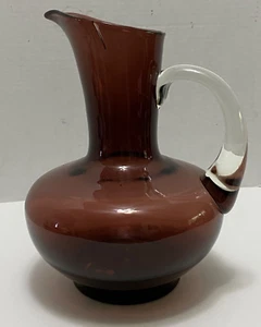 Jarra Blenko Vintage 10" MCM Amatista Soplada a Mano Bola Aplastada Pontil Afilado - Imagen 1 de 15