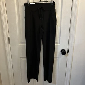 NWT 32 Degrees Women's Wide Leg Ribbed Semi-Flare Pants, Black, Size Small - Picture 1 of 23