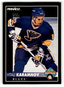 1992 Pinnacle #398 Vitali Karamnov    St. Louis Blues Hockey Cards EX/N ID:57759