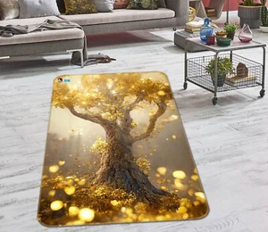 3D Goldener Baum H9226 Mat Elegant Foto Teppich Wolldecke Erin - Picture 1 of 5
