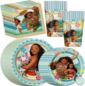 Moana Party Supplies, Moana Birthday Party Supplies Featuring Moana and Maui, Se - Picture 1 of 12