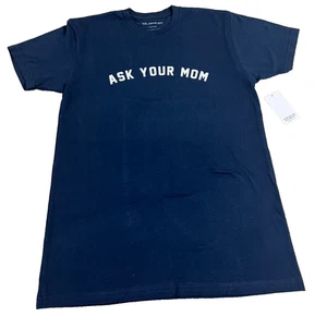Anthropologie Erin & Sara Sub_Urban Riot Tee Men’s M Blue “Ask Your Mom” Graphic - Picture 1 of 9
