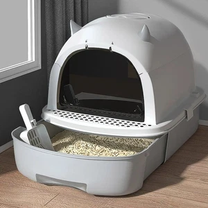 Large Litter Box Self Cleaning Pan Drawer Anti-Splashing Cat Potty Tray UK - Picture 1 of 7