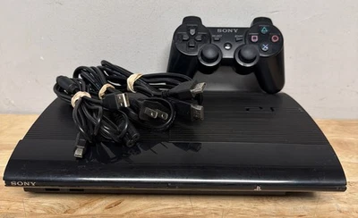 Sony PlayStation 3 Super Slim PS3 120 GB Negro Consola Sistema de Juegos Paquete Foto 1 de 4