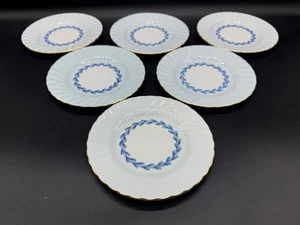 Minton Cheviot Blue 6" Bread Dessert Plates (Set of 6) Bone China England - Picture 1 of 5