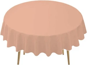 Peach Plastic Tablecloths 2 Pack Rose Gold 2 Count (Pack of 1), F01  - Picture 1 of 7