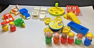 Vintage Fisher Price Little People #929 Nursery School & #656 Little Rider Parts - Picture 1 of 11