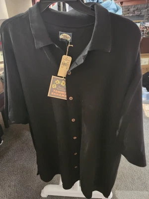 Camisa Tommy Bahama Finamente Sastrada XXL Negra Botón Frontal Nueva con Etiquetas Mezcla Hong Kong Foto 1 de 2