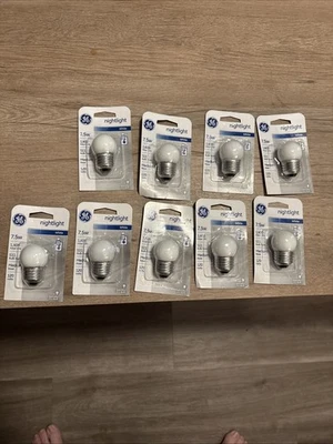GE  7.5 Watt White Screw In Night Light Bulb - Quantity of 9 Bulbs - Image 1 of 4