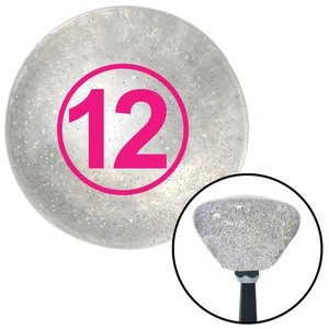 Pink Ball #12 Clear Retro Metal Flake Shift Knob w/ M16x1.5 Insert Shifter Auto - Picture 1 of 16