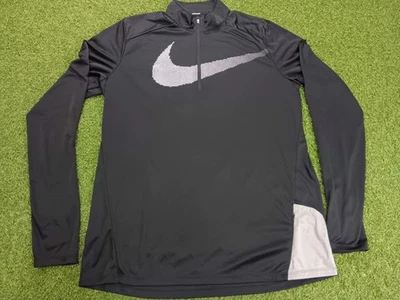 Nike Dri-Fit Long Sleeve shirt Mens XL Black 1/4 Zip Running Top Athleisure - Image 1 of 4