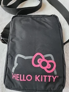Hello Kitty Black Nylon Crossbody Preowned - Picture 1 of 9