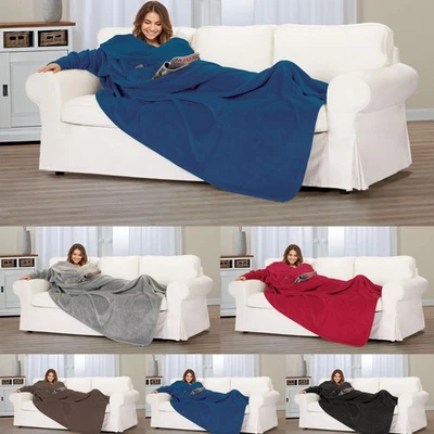 Gözze Kuscheldecke mit Ärmeln 150x240 cm weich mit Brust- & Handytasche 5 Farben - Bild 1 von 4