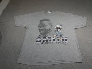Vintage Dallas Cowboys Emmitt Smith Shirt Mens 2XL Gray NFL Nutmeg Lee USA 90s - Picture 1 of 15