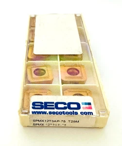 SECO DRILL Carbide Insert SPMX12T3AP-75,T25M ORIGINAL NEW 10 pcs. - Picture 1 of 5