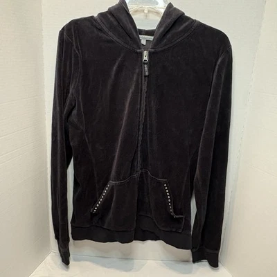 Sudadera con Capucha Charlotte Russe Terciopelo Negro Manga Larga Cremallera Talla XL Foto 1 de 4