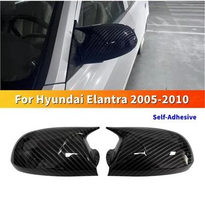 Tapas de cubierta de espejo retrovisor de fibra de carbono para Hyundai Elantra 2005-2010 Foto 1 de 4
