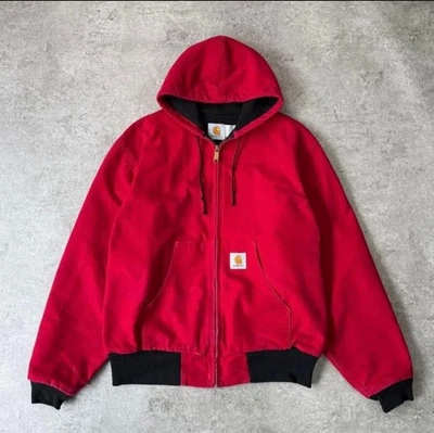Chaqueta Carhartt Active usada años 90 talla M roja hecha en EE. UU. Japón - Imagen 1 de 4