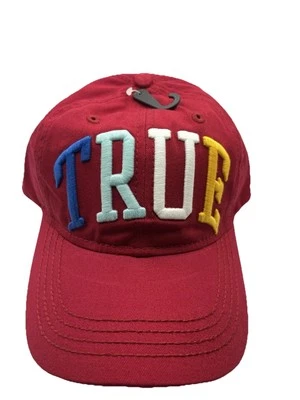 Кепка True Religion кепка красный истинный логотип хлопок регулируемый ремень назад крышка TR2567 OSFA - Изображение 1 из 4
