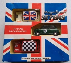 Lledo The Magnificent SE7EN Three Austin Mini Set With Rubber Tyres - Picture 1 of 21