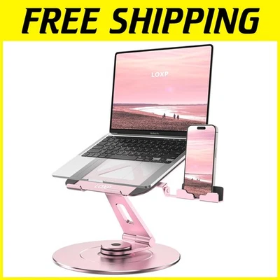 Pink Rotating Laptop Stand for 10-17.3" Laptops - Image 1 of 4