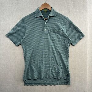 Sid Mashburn Polo Shirt Mens Small Blue Striped Short Sleeve Casual Golf Adult