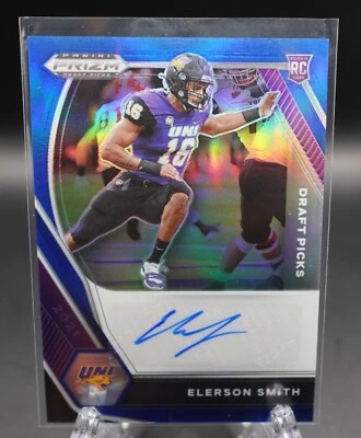 Elerson Smith 2021 Prizm Draft Picks Blue Rookie Auto SP /149 RARE UNI NY Giants - Image 1 of 4
