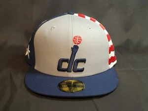 Washington Wizards DC New Era 59fifty Stars Stripes City Edition Blue Fiited Hat - Picture 1 of 7