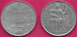 FRANZÖSISCH POLYNESIEN 5 FRANCS 1984 VZ MIT I.E.O.M,AUFLAGE 600.200,LIBERTY SEATED ON - Bild 1 von 1