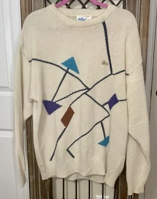 Suéter Abstracto De Colección Monte Carlo Para Hombre Talla M (40) Marfil Angora Foto 1 de 4