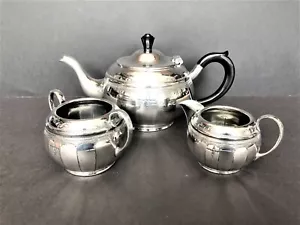 JUEGO DE TÉ DE 3 PIEZAS PLATO DE PLATA DE PRINCIPIOS DEL SIGLO 20, c.1900-1930 - Imagen 1 de 8